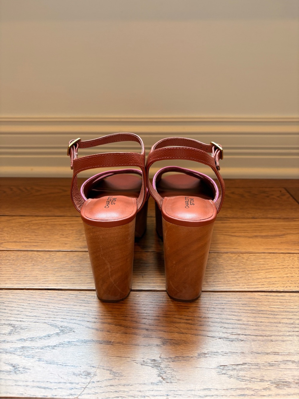 Charlotte Stone “Angie” Platform Wooden Sandals in Sienna Carnation - Women - Picture 2 of 6